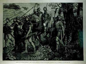 Design for Windsor Tapestry: Men of Kent Marching in Front of the Army of Harold by John Evan Hodgson