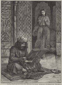 Zobeide Discovers the Young Man Reciting the Koran by John Everett (after) Millais