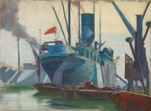 Dazzle Ships in the London Docks, c.1915-18