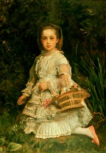 Portrait of Gracia Picking Wild Flowers by John Everett Millais