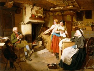 A Family in an Interior by John Faed