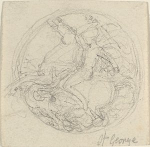 Design for a Medal Representing Saint George and the Dragon by John Flaxman