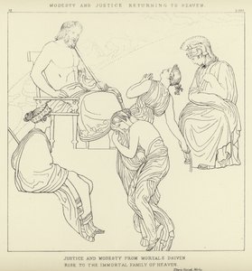 Modesty and Justice Returning to Heaven by John Flaxman
