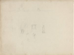 Sheet of Architectural and Figure Studies