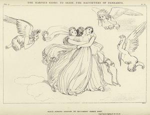 The Harpies going to seize the Daughters of Pandarus by John Flaxman