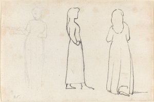 Three Sketches of a Standing Woman by John Flaxman