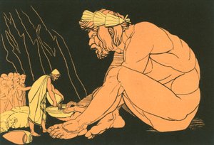 Ulysses giving wine to Polyphemus by John Flaxman