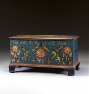 Decorated lift-top chest made for Jacob Ober, Rapho Township, Lancaster County, Pennsylvania, USA, 1794