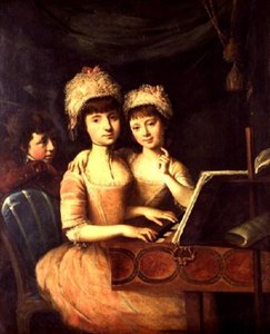 Portrait of the Children of the Governor of Honduras, Two Girls and a Boy at a Spinet