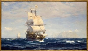 John Fraser: Magellan in the Strait / Painting by John Fraser