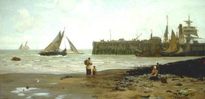 Low Tide, Whitstable Harbour by John Fraser