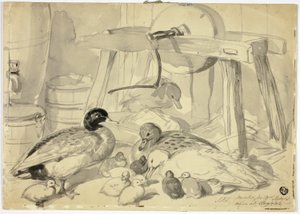 Ducks, Ducklings and Grindstone by John Frederick Herring I
