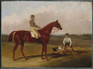 Barefoot, the Racehorse, with a Jockey and a Groom by John Frederick Herring Senior