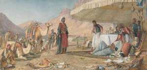 A Frank Encampment in the Desert of Mount Sinai. 1842 - The Convent of St. Catherine in the Distance by John Frederick Lewis