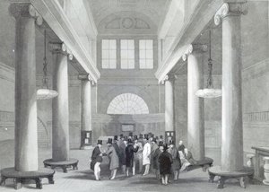 Stock Exchange, engraved by Henry Melville, c.1842 by John Gilbert