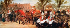 The Prince and Princess of Wales on their Way to the Queen