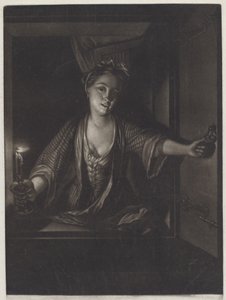 Girl with a Candle by John Greenwood after Nicolaas Verkolje