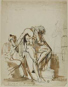 Male Nude and Other Figures