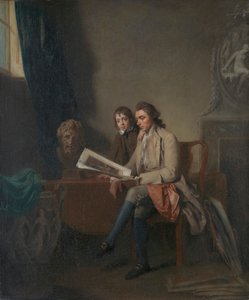 Portrait of a Man and a Boy Looking at Prints by John Hamilton Mortimer