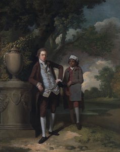 Portrait of a Man and an Attendant Carrying a Portfolio