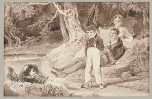 Four Figures Among the Trees on a Hot Day, 1807