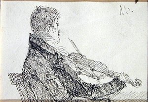 Playing the Violin by John Harden