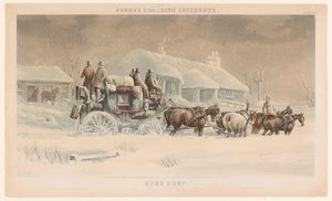 Coach with Six Horses in the Snow (series: Fores