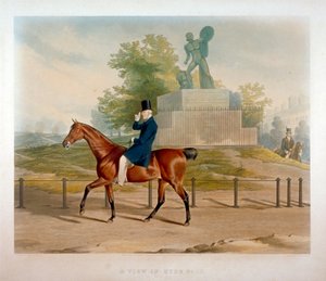 The Duke of Wellington Riding Past the Achilles Statue in Hyde Park, London