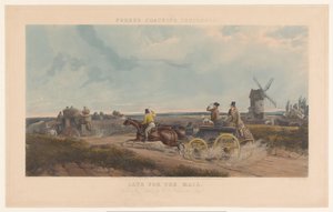 Two Loaded Carriages on a Country Road