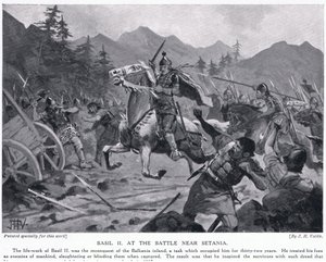Basil II at Battle Near Setania 1017 AD by John Harris Valda