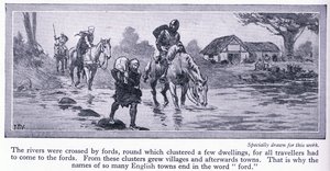 England in the Middle Ages. Rivers were Crossed by Fords, Around Which Were Clustered a Few Dwellings and Villages by John Harris Valda
