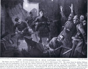 How Acting Sergeant W Swan Captured Five Germans at Givenchy January 1915 by John Harris Valda