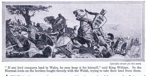 If any lords conquers land in Wales, he may keep it for himself said King William, c.1950 by John Harris Valda
