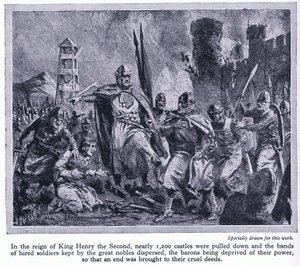 In the Reign of King Henry II Nearly 1200 Castles Were Pulled Down, Thus Depriving the Barons of Their Power by John Harris Valda