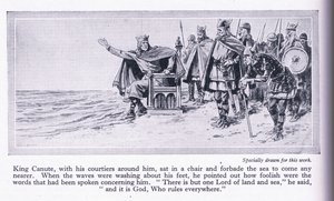 King Canute forbids the sea to come in, c.1950 by John Harris Valda