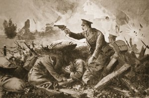 Lieutenant Neame holding the enemy back and rescuing wounded men by John Harris Valda