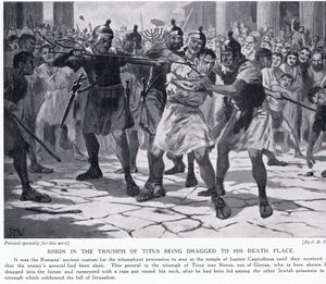 Simon in the triumph of Titus being dragged to his death by John Harris Valda
