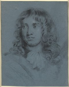 The miniature painter Thomas Flatman, as a young man with long ringlets and a scarf tied in a bow around his neck