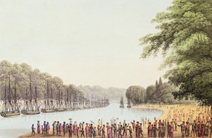 The Fleet on the Serpentine River, Engraved by Matthew Dubourg, 1814