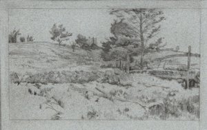 Landscape with Stone Wall