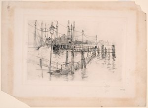 The Old Toll House at Bridgeport (Large Plate) by John Henry Twachtman