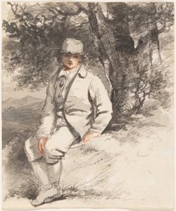 A Young Boy Seated Beneath a Tree by John Hoppner