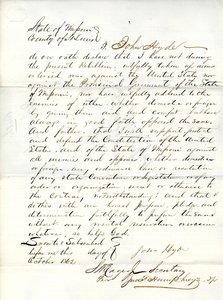 Loyalty oath of John Hyde of Missouri, County of St. Louis
