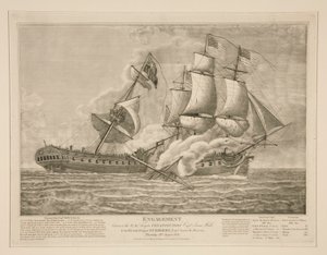 Engagement between the U.S. Frigate Constitution and the British Frigate Guerriere by John James Barralet