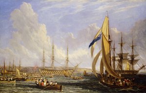 Maritime Scene in Front of Plymouth, England, August 1815 by John James Chalon