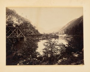 Railroad Tracks and River by John K. Hillers
