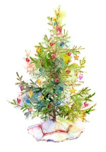 Christmas tree with skirt, 2016 by John Keeling