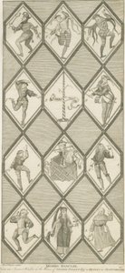 Betley Glass Window - Morris Dancers (engraving) by John Keyse Sherwin