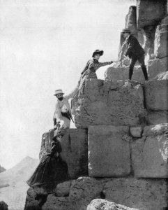 Climbing The Great Pyramid, Egypt, late 19th century