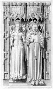 Effigy of Henry IV and his Queen Joan of Navarre in Canterbury Cathedral by John Le Keux